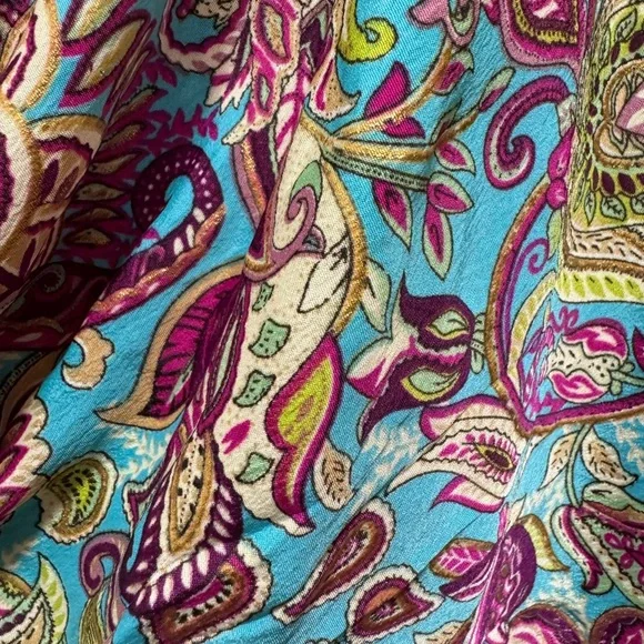 Boho Maxi Dress Long Floral Gown Deep V Front & Back with Tassel made in India - Picture 13 of 17